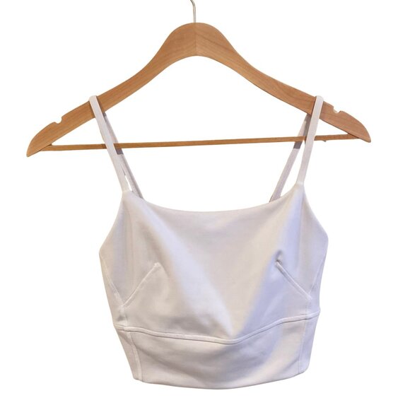 lululemon athletica Tops - Lululemon Wunder Train Strappy Tank Top Sports Bra White NO PADS - Women Size 4